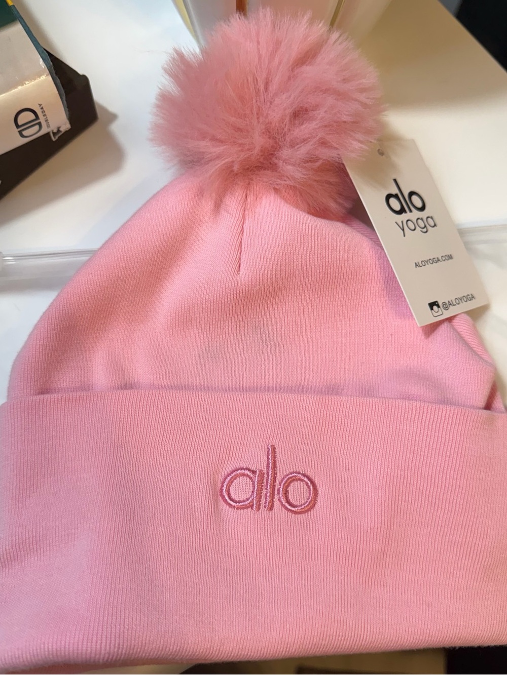 ALO Yoga Pink Pom Pom Beanie Hat - Picture 8 of 9